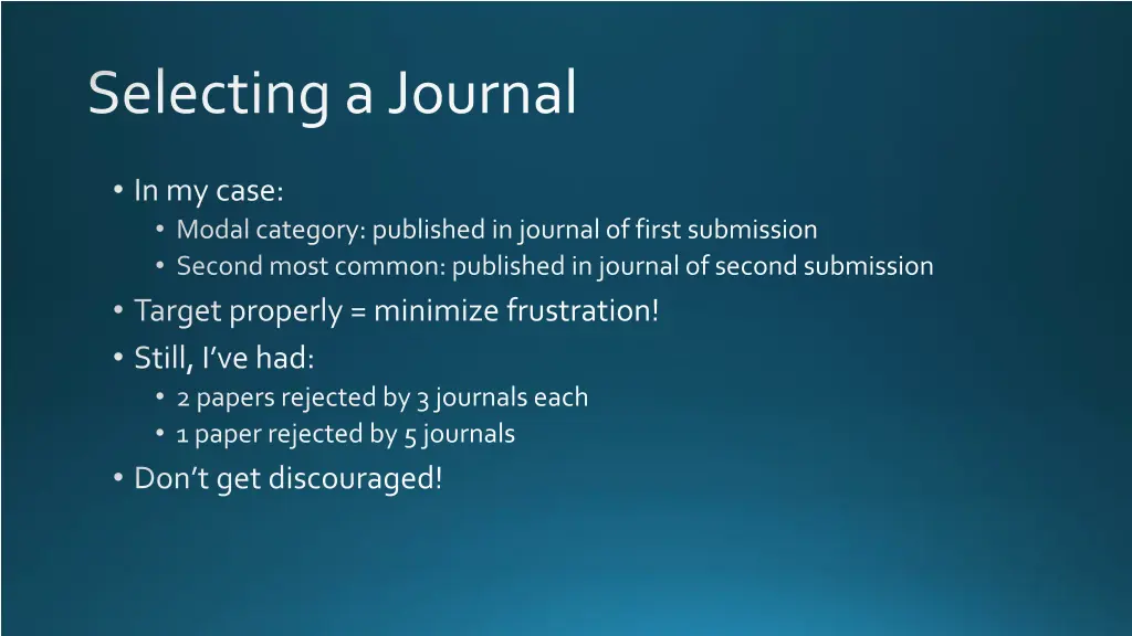 selecting a journal 1