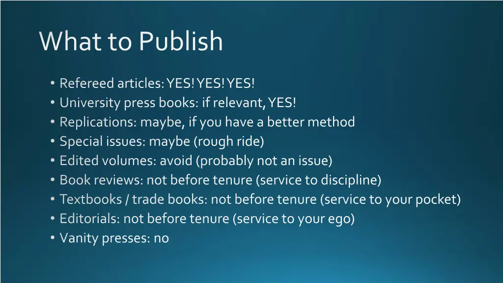 what to publish