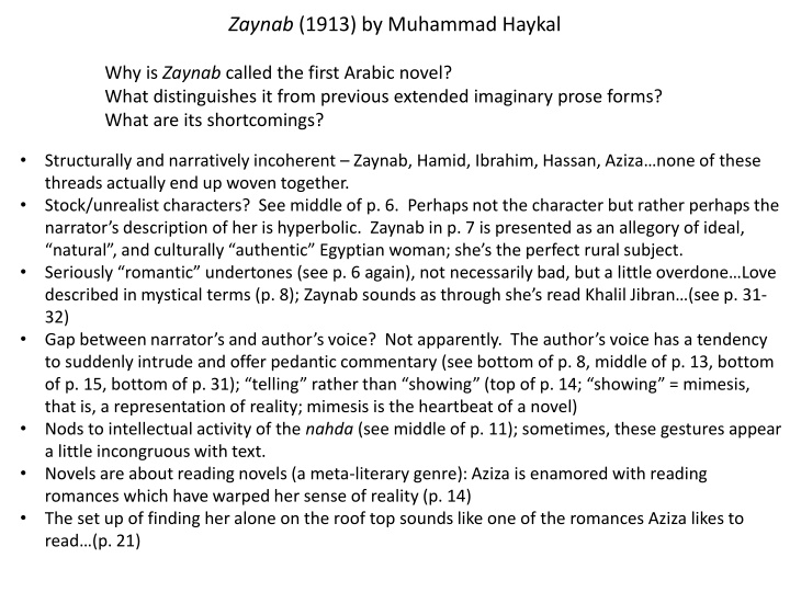 zaynab 1913 by muhammad haykal