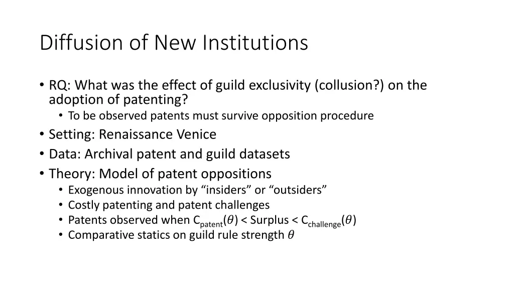 diffusion of new institutions