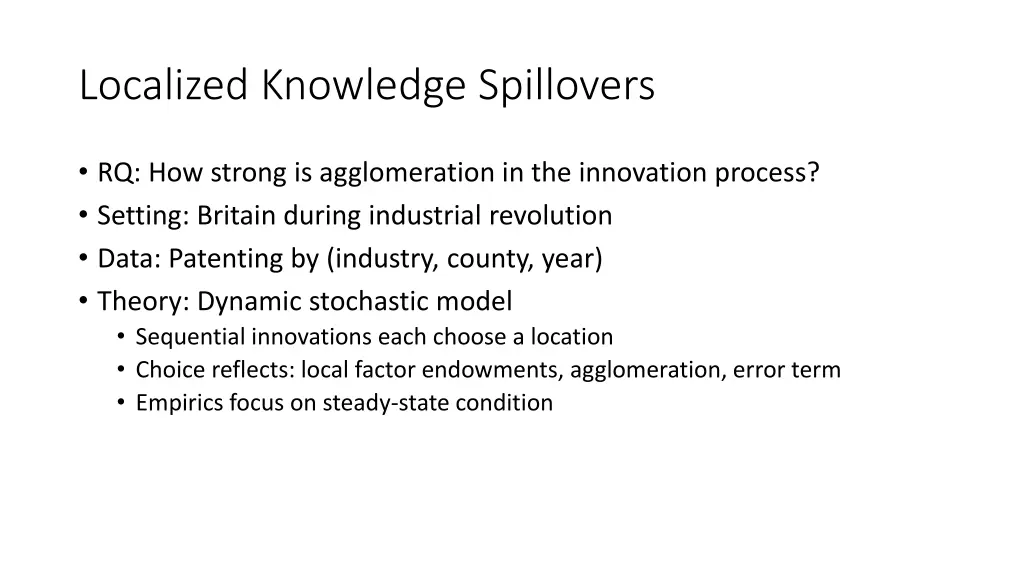 localized knowledge spillovers