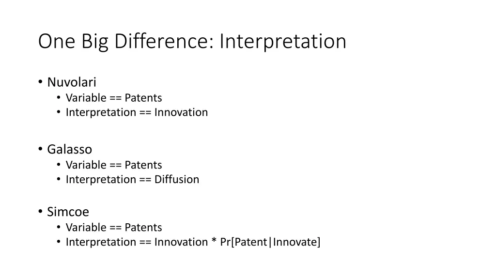 one big difference interpretation