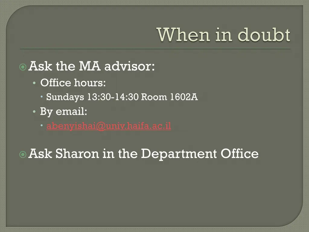 ask the ma advisor office hours sundays