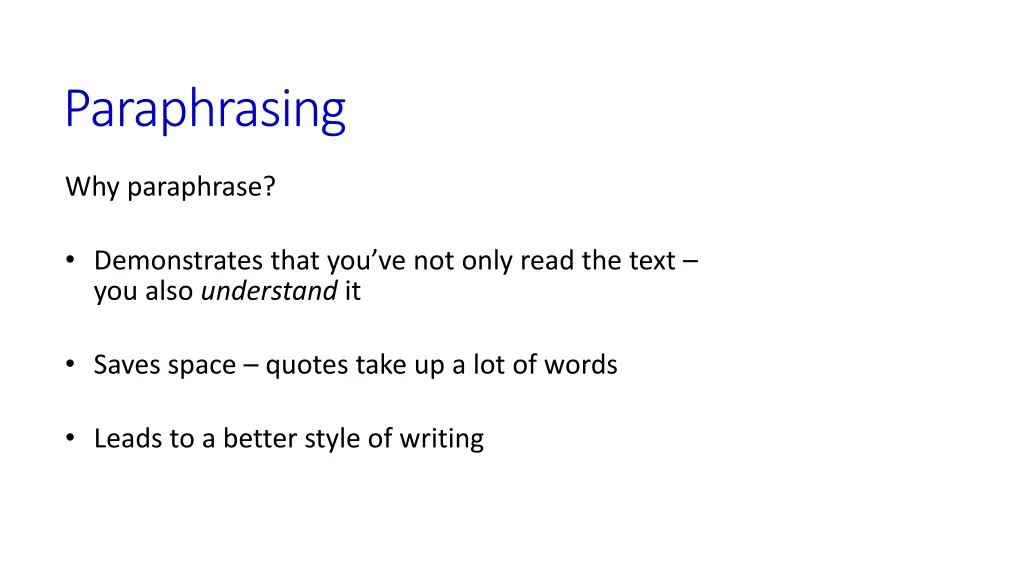 paraphrasing
