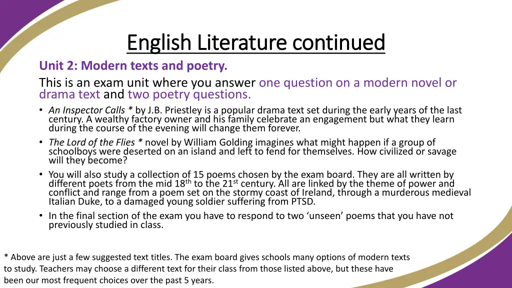 english literature continued english literature