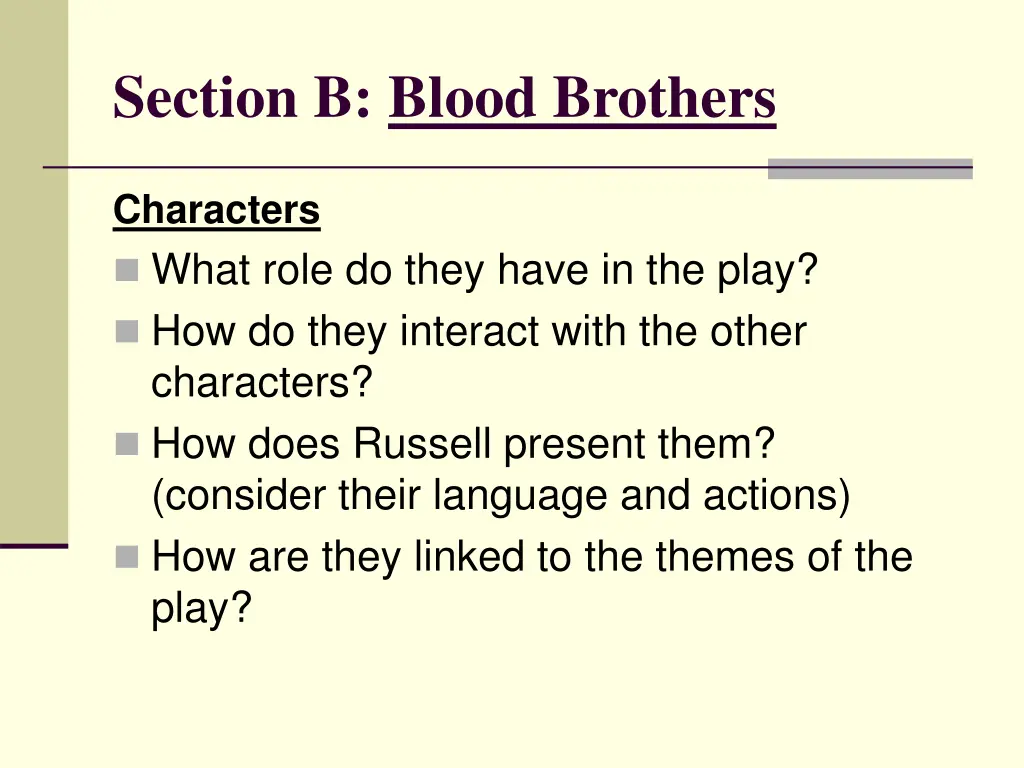 section b blood brothers