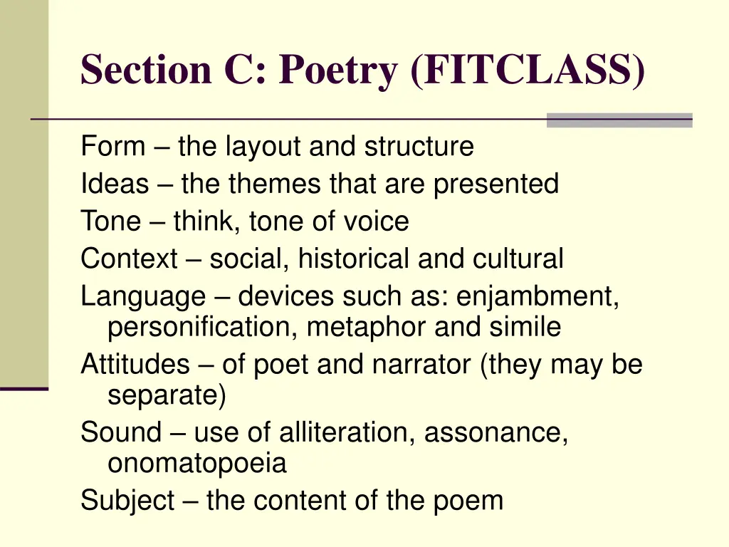 section c poetry fitclass