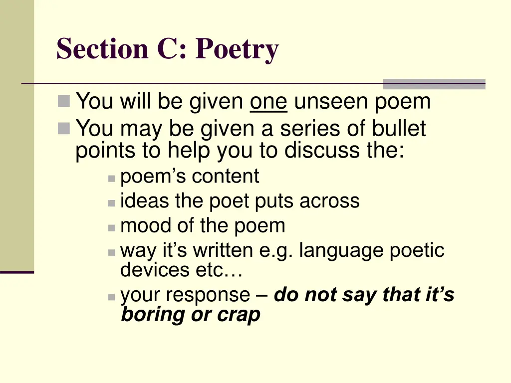 section c poetry
