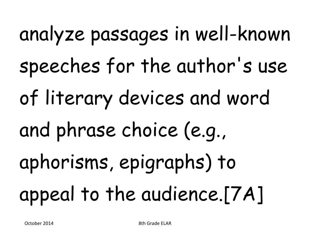 analyze passages in well known speeches