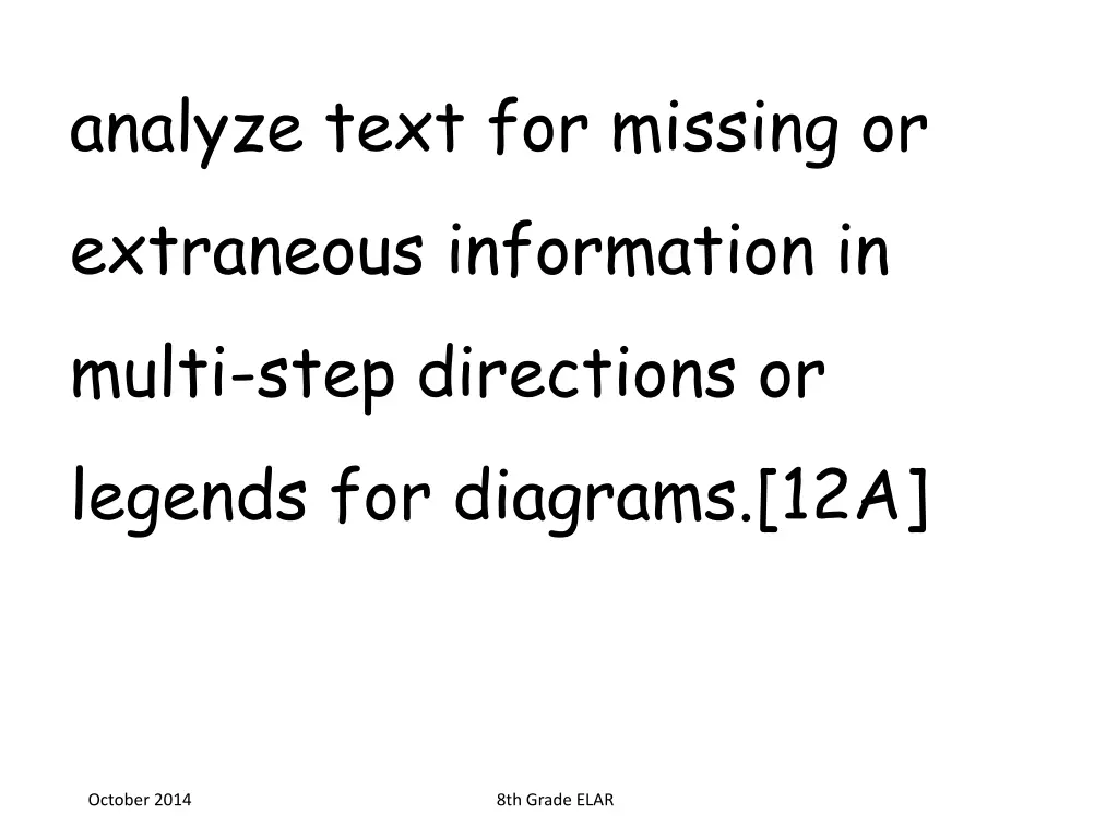 analyze text for missing or extraneous