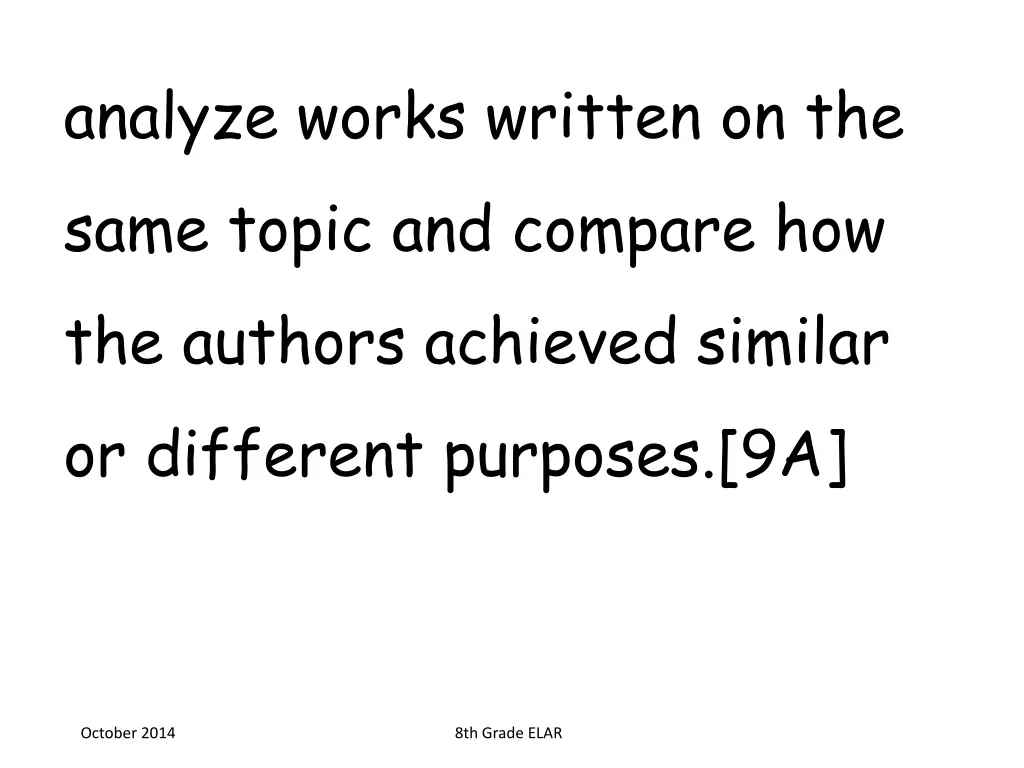 analyze works written on the same topic