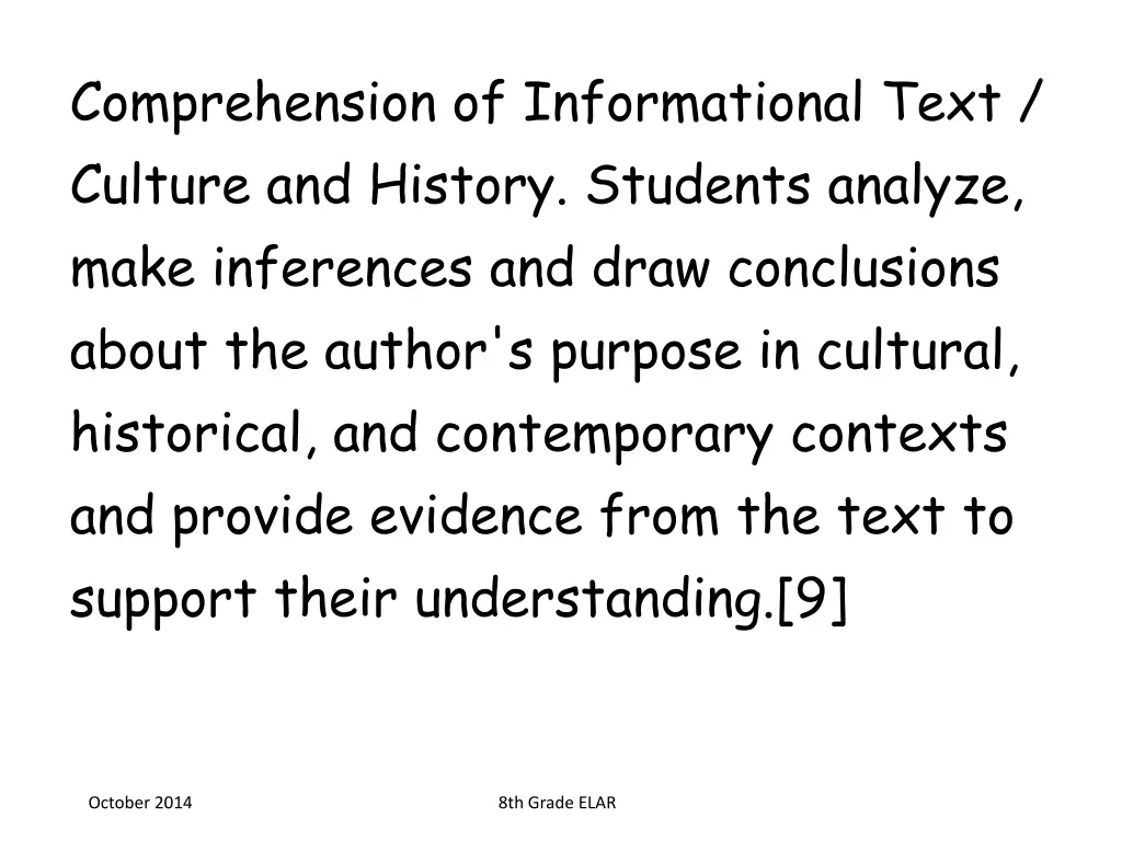 comprehension of informational text culture