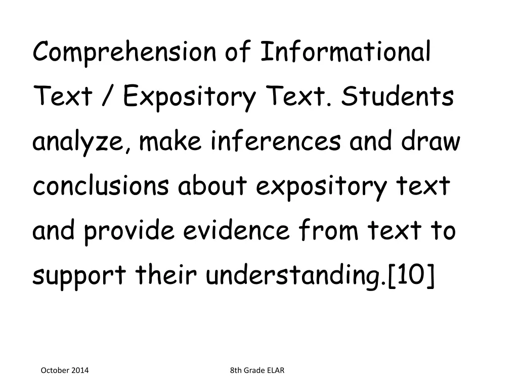 comprehension of informational text expository