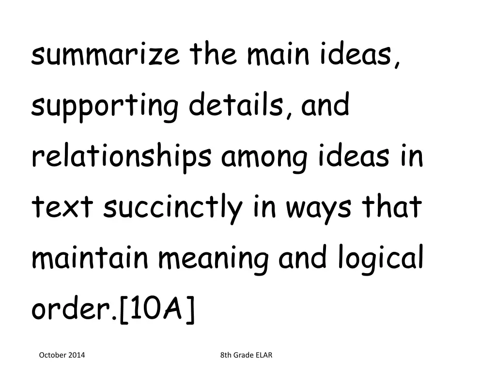 summarize the main ideas supporting details