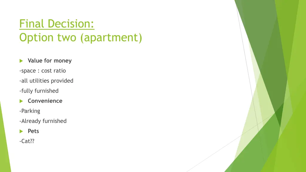 final decision option two apartment