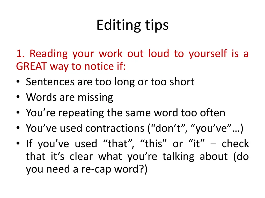 editing tips