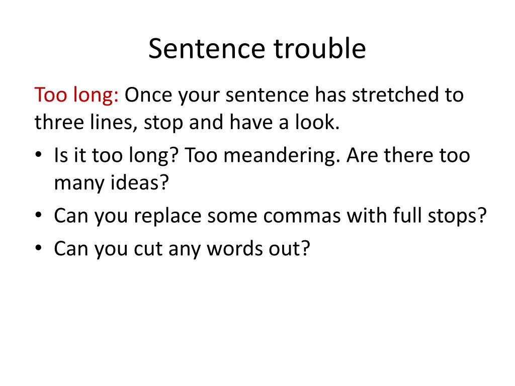 sentence trouble