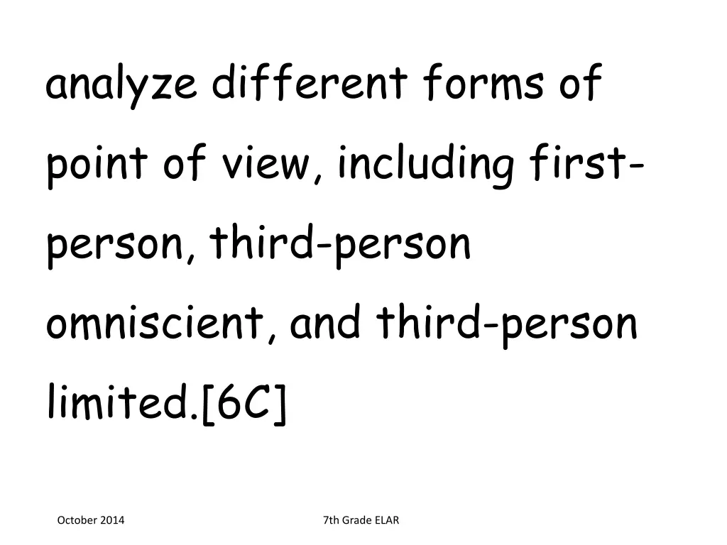 analyze different forms of point of view