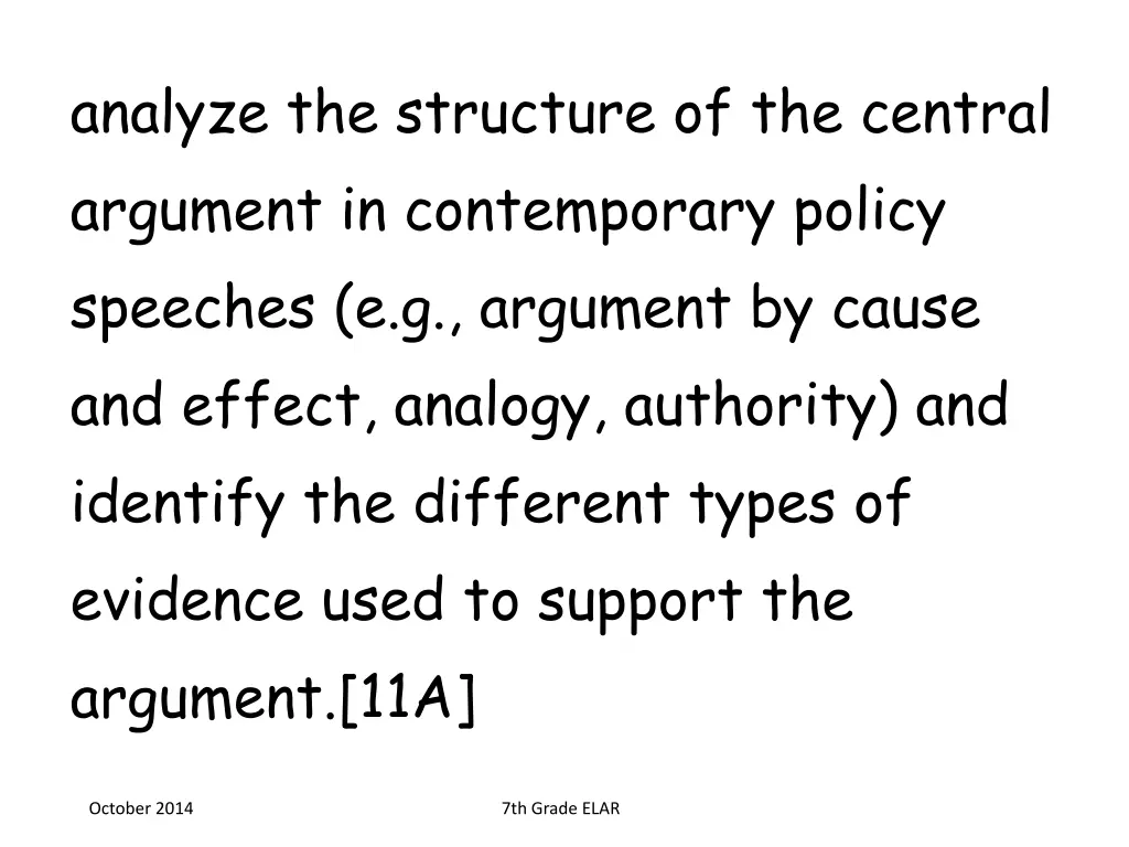 analyze the structure of the central argument