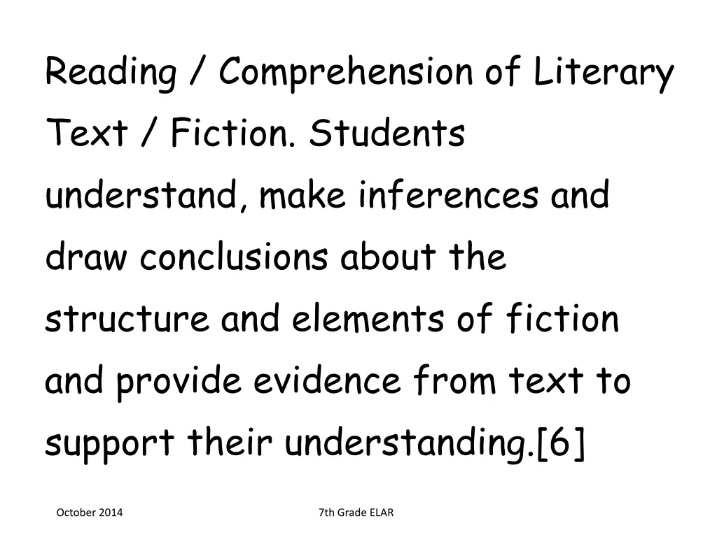 reading comprehension of literary text fiction