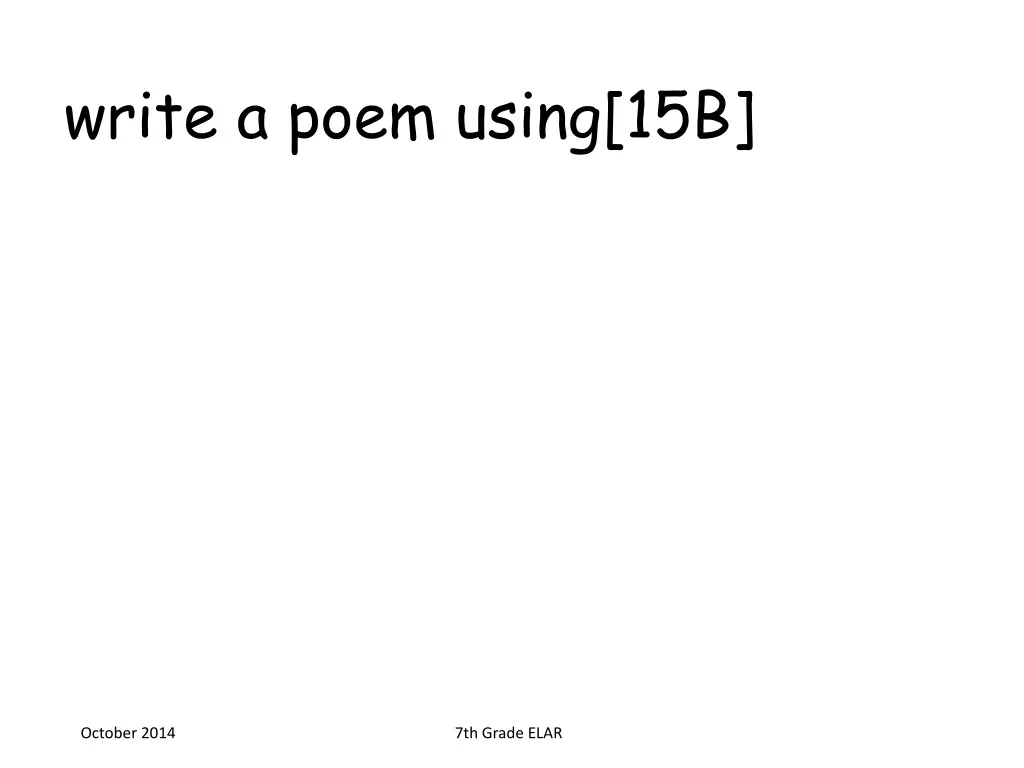 write a poem using 15b