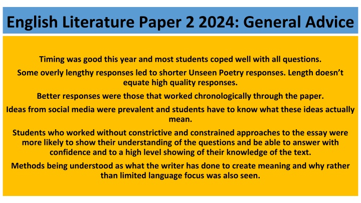 english literature paper 2 2024 general advice