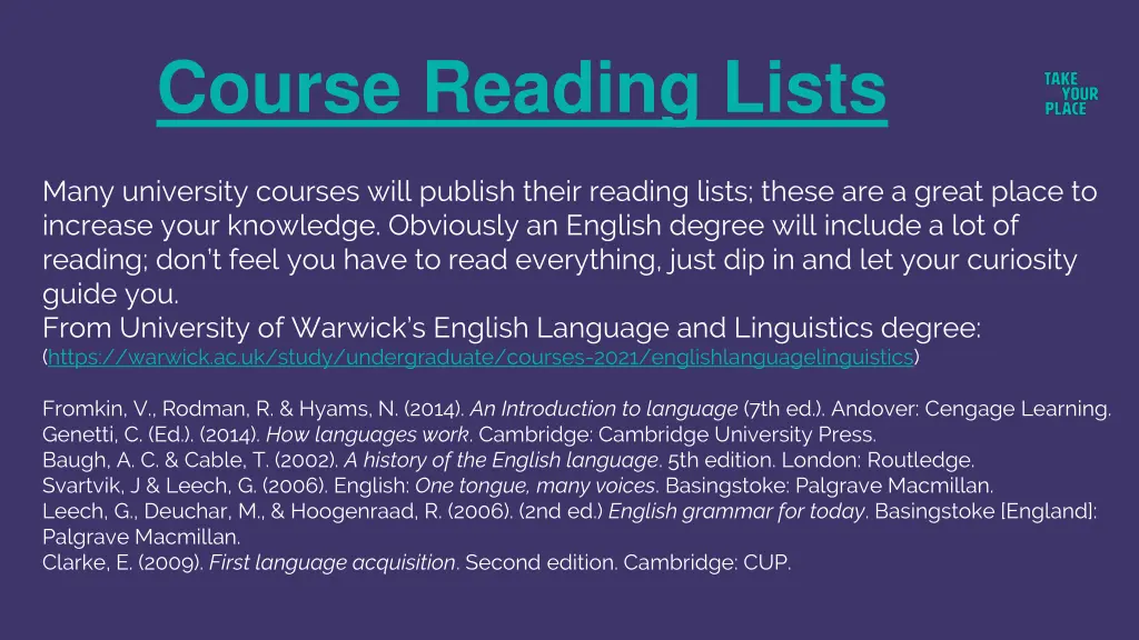 course reading lists 1