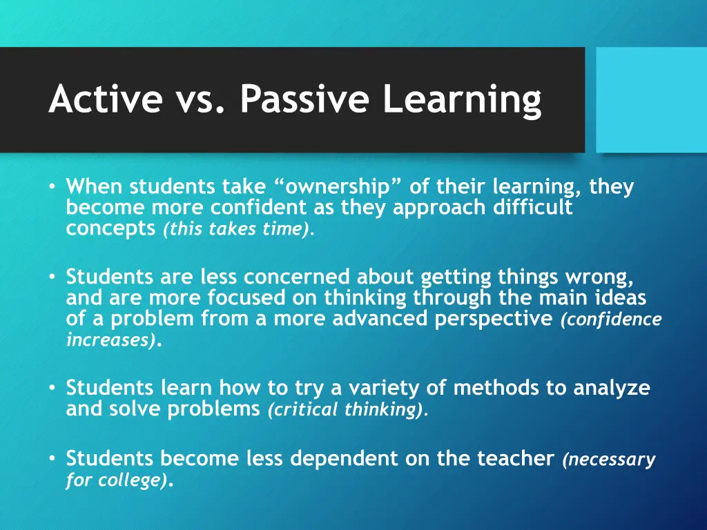 active vs passive learning