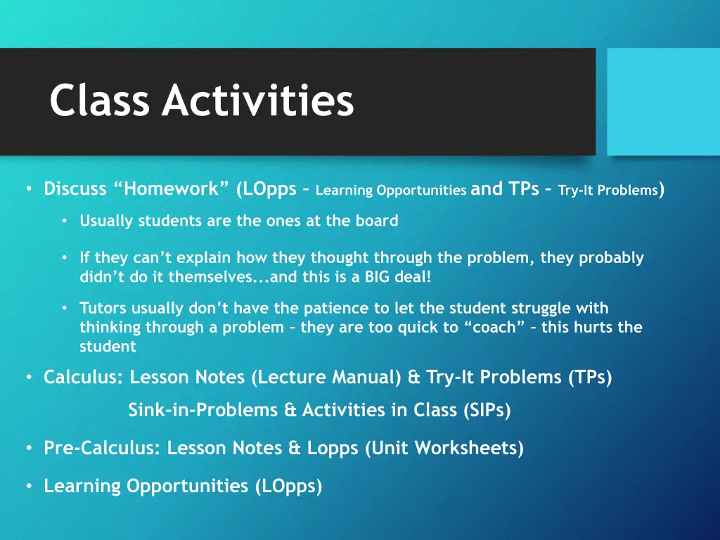 class activities