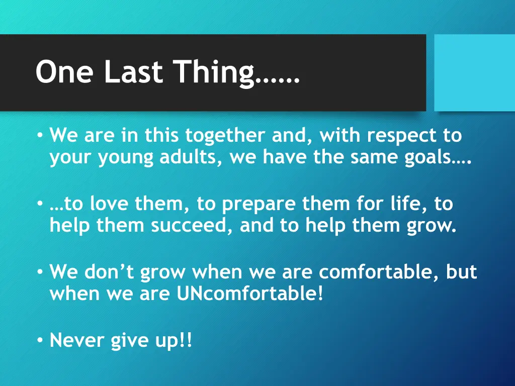 one last thing