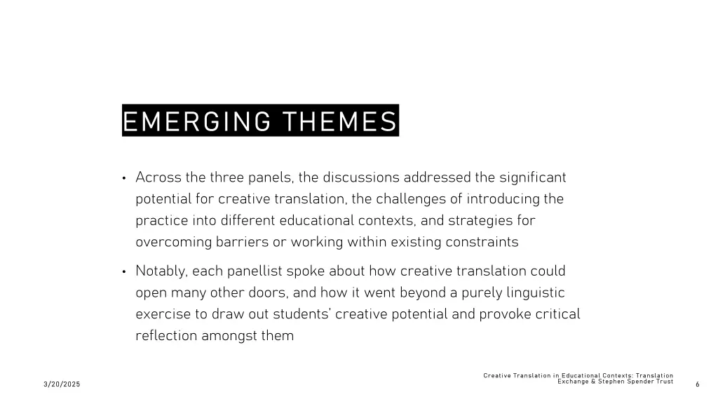emerging themes