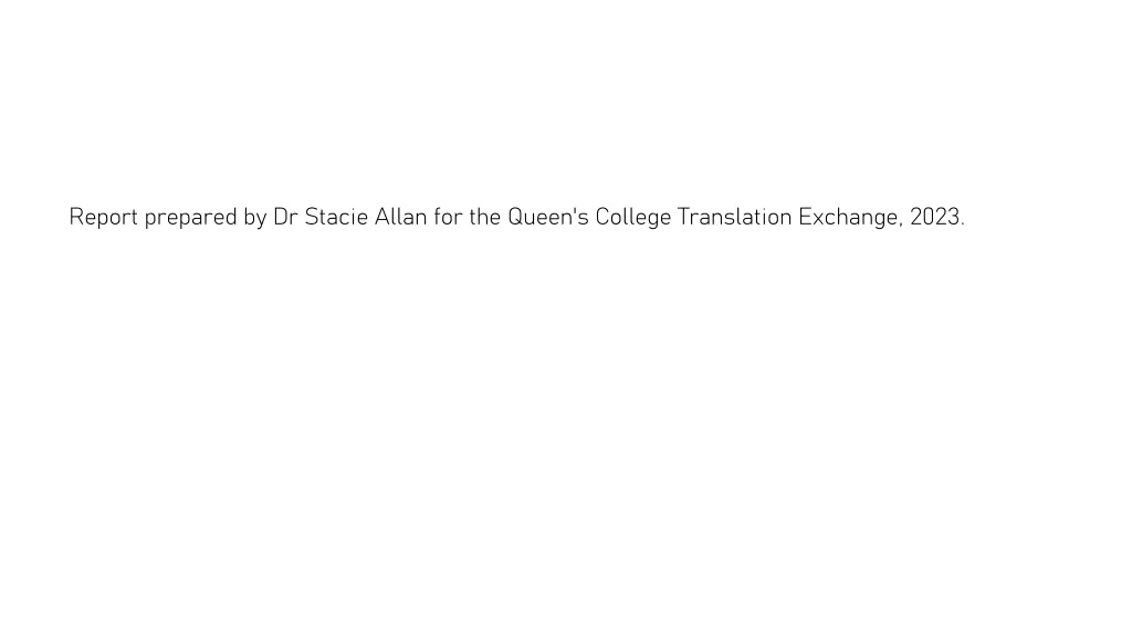 report prepared by dr stacie allan for the queen