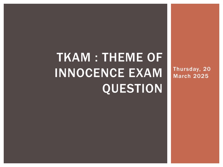 tkam theme of innocence exam question