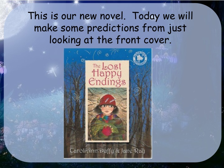 this is our new novel today we will make some