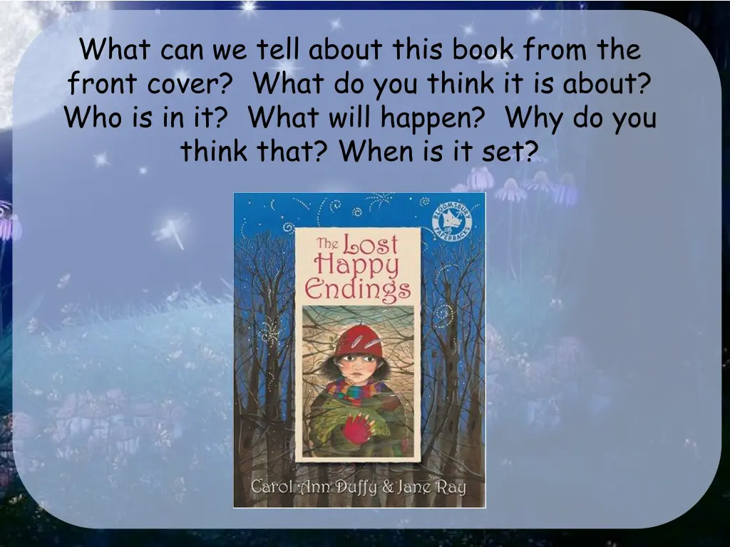 what can we tell about this book from the front