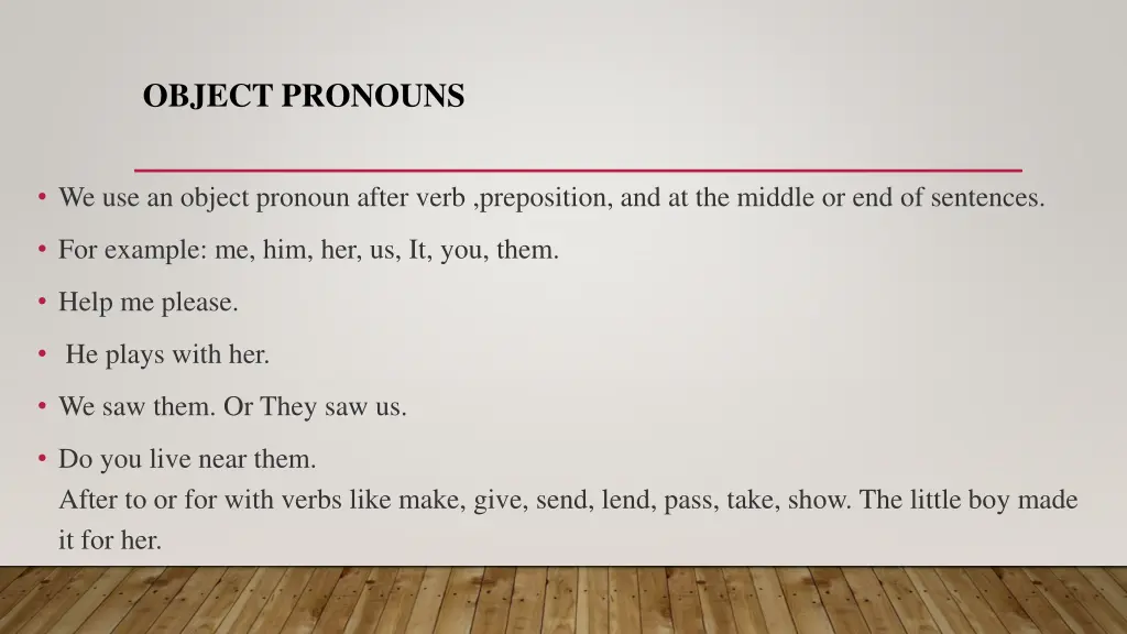 object pronouns