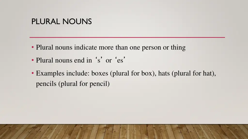 plural nouns