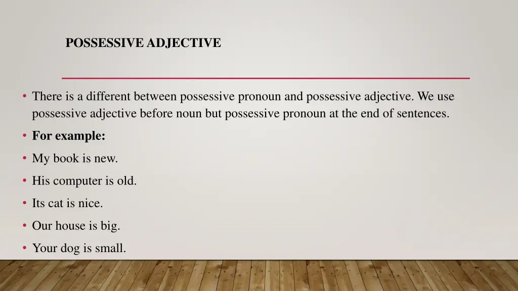 possessive adjective
