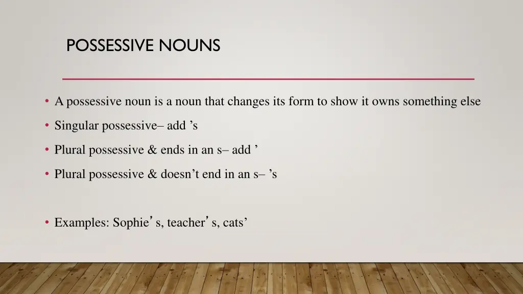 possessive nouns