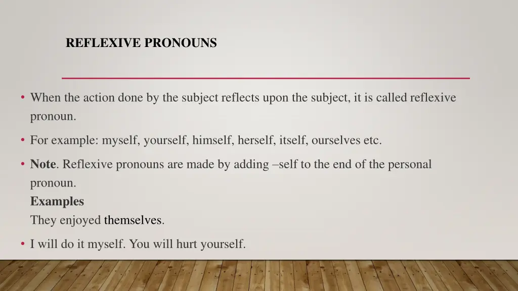 reflexive pronouns