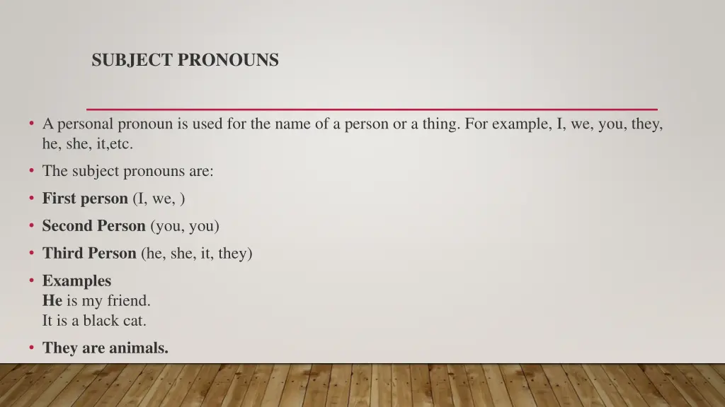 subject pronouns