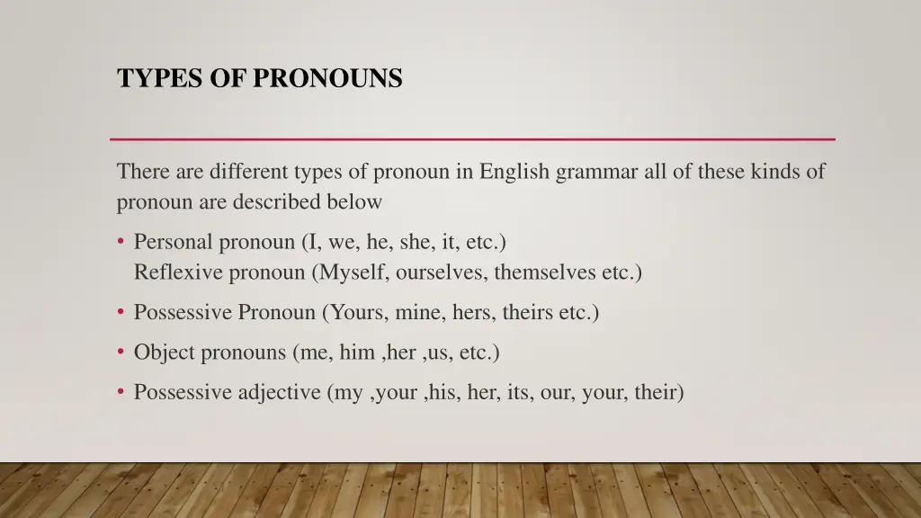 types of pronouns