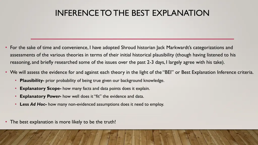 inference to the best explanation