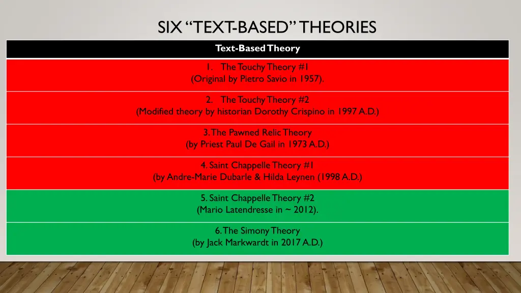 six text based theories