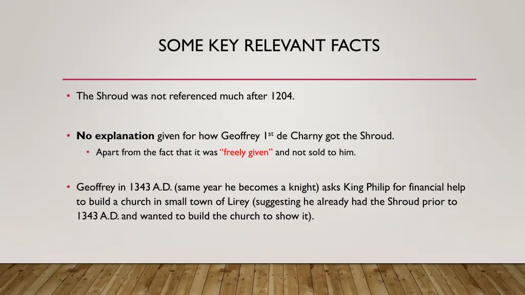 some key relevant facts