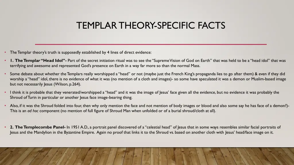 templar theory specific facts