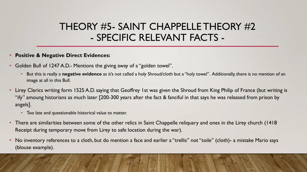theory 5 saint chappelle theory 2 specific