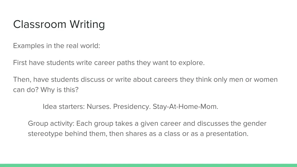 classroom writing
