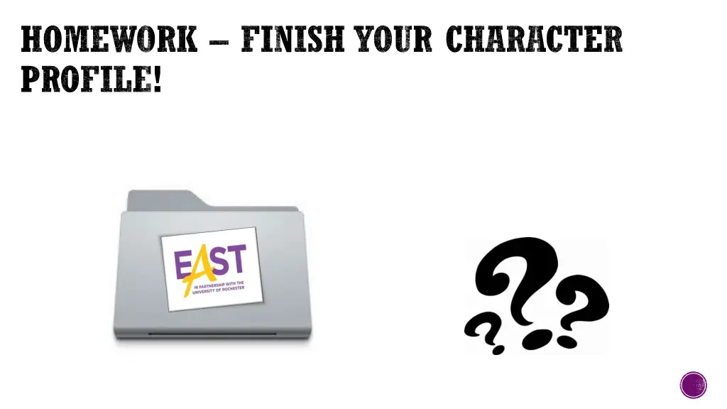 homework finish your character profile