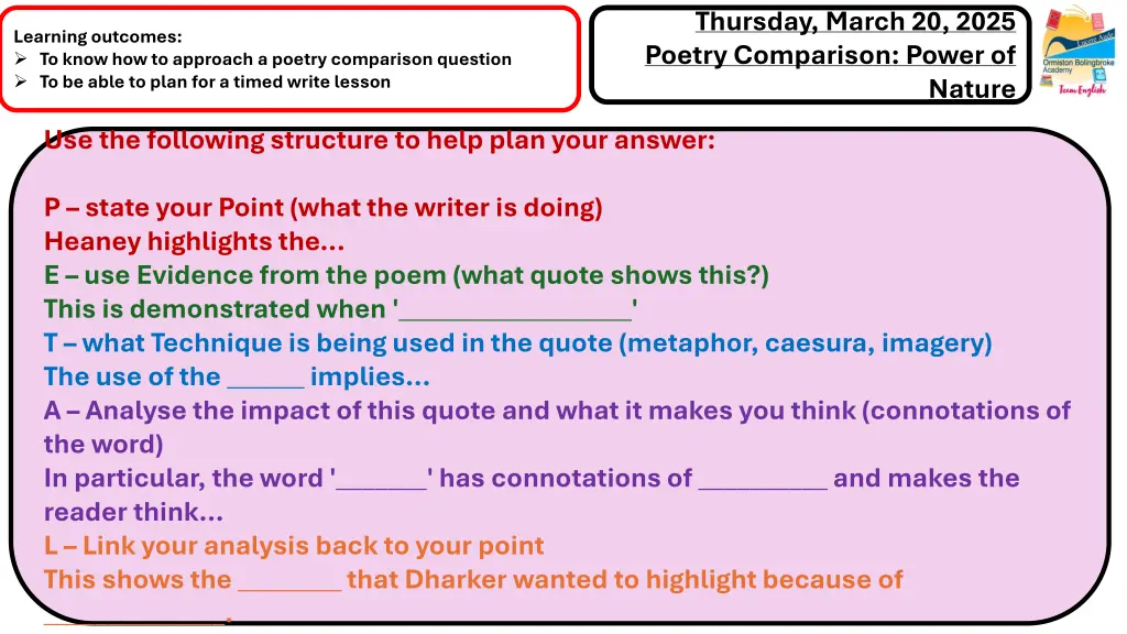 thursday march 20 2025 poetry comparison power of 1
